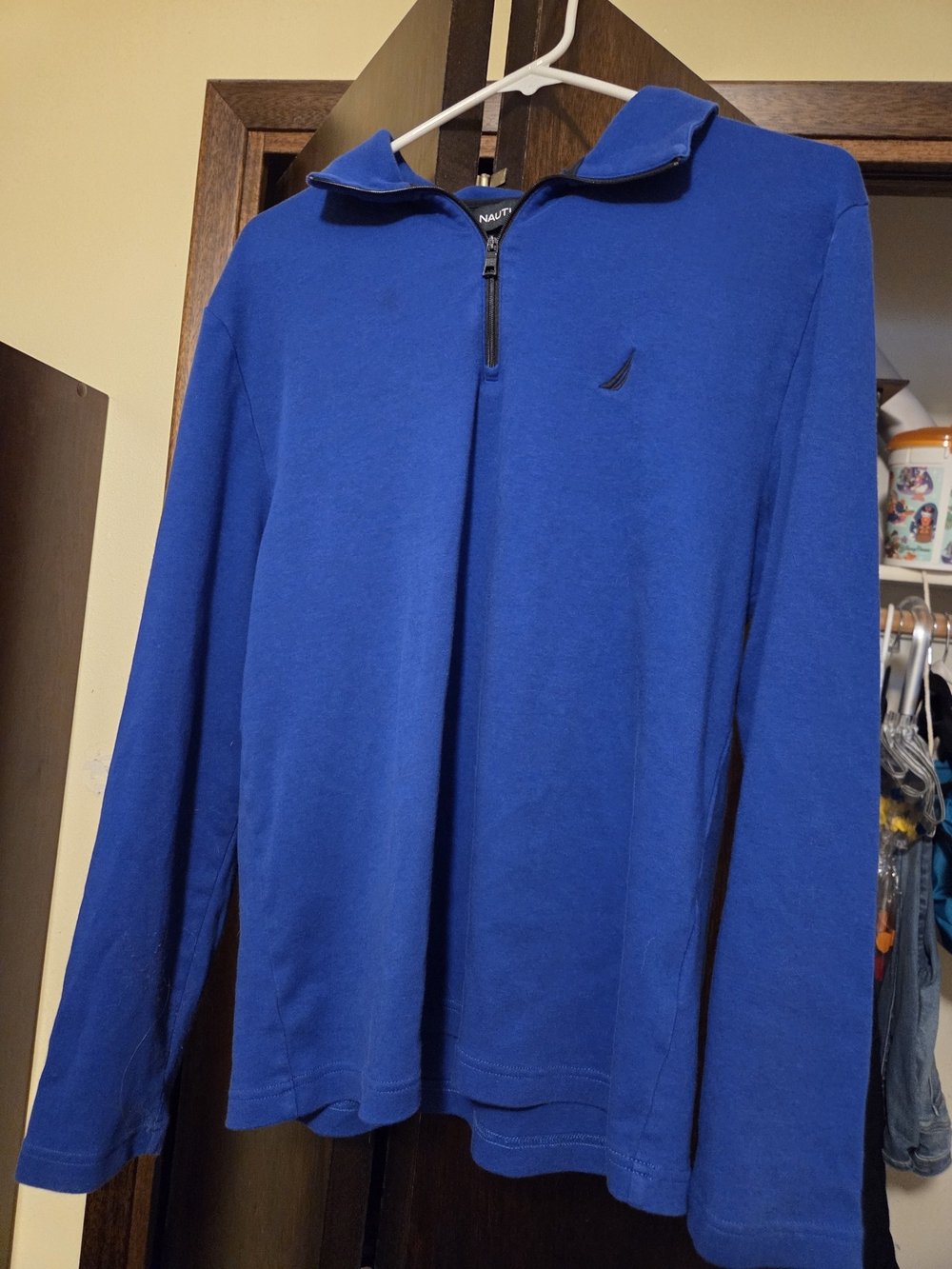 Nautica Men's Blue Quarter-Zip Pullover Sweater